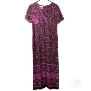 Y2K Yves Cossette Depeche Mode‎ Maxi Dress Womens 8 Empire Waist Floral Paisley